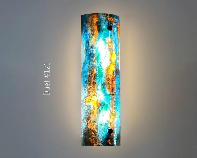 Unique Art Glass Wall Sconces Lighting. Stain Glass Panel Wall Lamp in 33 Art Glass colors to choose from. Original Stain Glass Art image 3