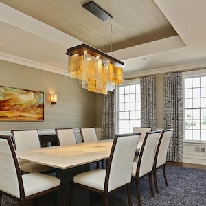 Lámpara de vitral hecha a mano – Luminaria arquitectónica para comedor