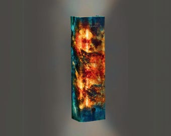 Stain Glass Wall Art, Fused Glass Art for Wall Decor, Stain Glass Wall Light plug in or hardwired, Customize in 33 colors, Customized