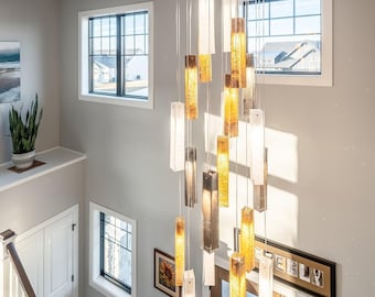 Long Large Pendant Lights in any Number and Color That will Fit your Space, Create a Modern Art Chandelier for Your Entryway Decor