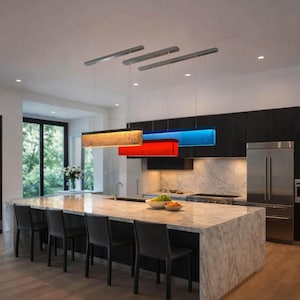 Lumière linéaire | Plafond rectangulaire pour îlot de cuisine et salle à manger image 2