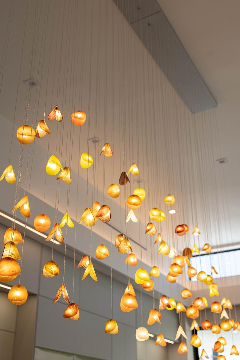 Sea Art Glass I Blown Glass Light I Colorful Chandelier I Foyer Lighting Led Chandelier image 5