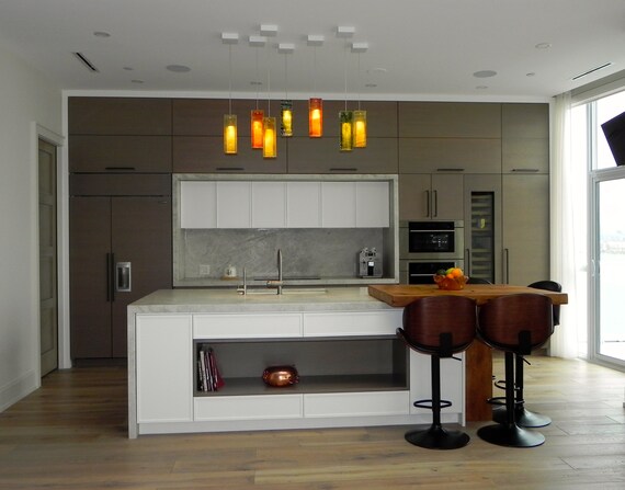 Kitchen Island Lighting Glass Pendant Light Rustic Pendant Etsy