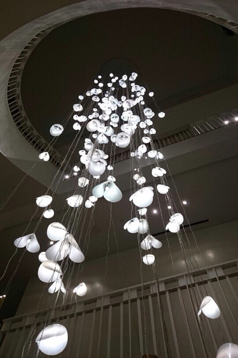 Unique Chandelier Lighting for Home Décor. Blown Glass Pendant | Etsy