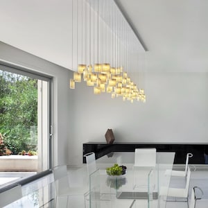 Modern Chandelier Dining Room Lighting, Modern Glass Pendant Light for Dine Lighting. This Art Glass Lighting is customized to your space image 1