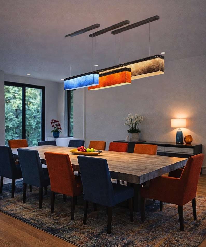Lumière linéaire | Plafond rectangulaire pour îlot de cuisine et salle à manger image 1