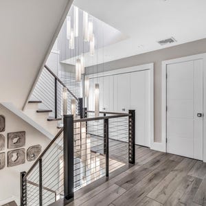 Staircase Chandelier Pendant Light. Entryway Light for High Ceiling Foyer, Stairs or Living Room. Modern Chandelier Lighting for Home Decor