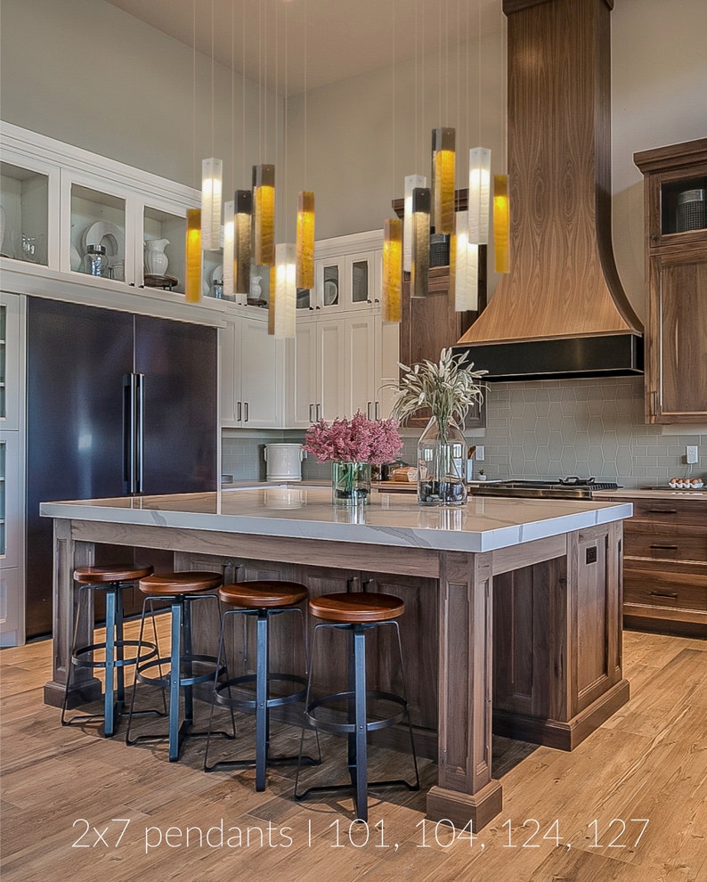 Kitchen Island Lighting. Blue Pendant Light for Kitchen Décor. Etsy