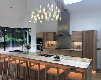 Island Lighting, Glass Pendant Light for Kitchen . Blown Glass Chandelier Lighting for Kitchen Lighting and Room Décor. Glass Pendant Lights