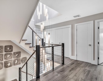 Staircase Chandelier Lighting. Modern Chandeliers for Luxury Home Decor