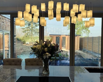 EVEREST - Kitchen Lamp, Pendant Light Glass for Kitchen Décor. Glass Kitchen Light Fixture For Kitchen Island Décor. Multi Light Pendant