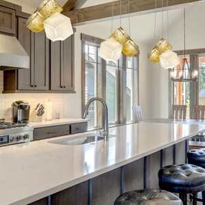 Art Deco Lamp for Kitchen Light Fixture. Stained Glass Pendant Light ...