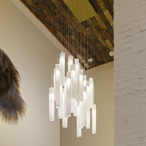Modern Pendant Chandelier for High Ceiling Entryway  I Stairways Chandelier, Foyer & Entryway Lighting.
