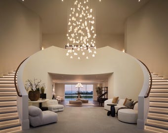 Luxe woondecoratie, grote kroonluchter, inrichting hotellobby, decoratieve verlichting, Scandinavische sfeerverlichting, aangepaste verlichting voor ontwerpers
