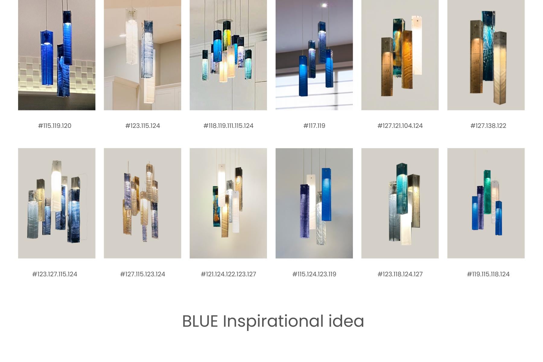 Blown Glass Pendant Lights for Kitchen Island. Blue Pendant