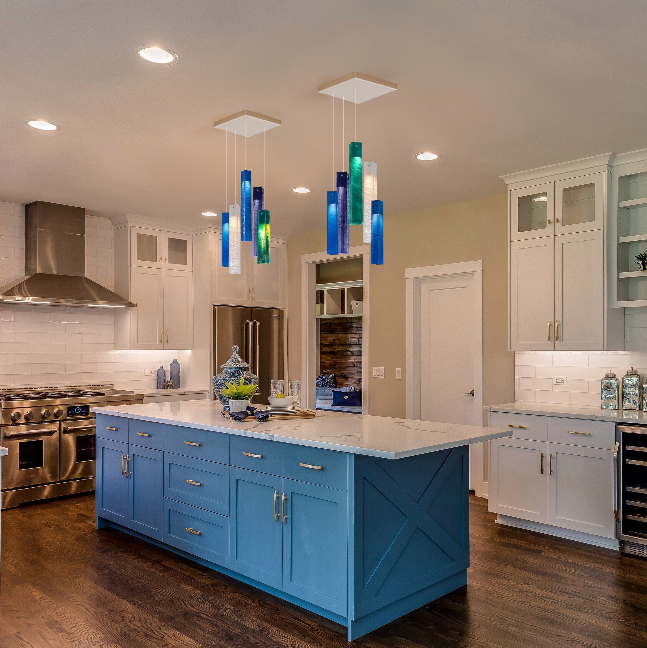 Kitchen Island Lighting. Blue Pendant Light for Kitchen D cor. 33