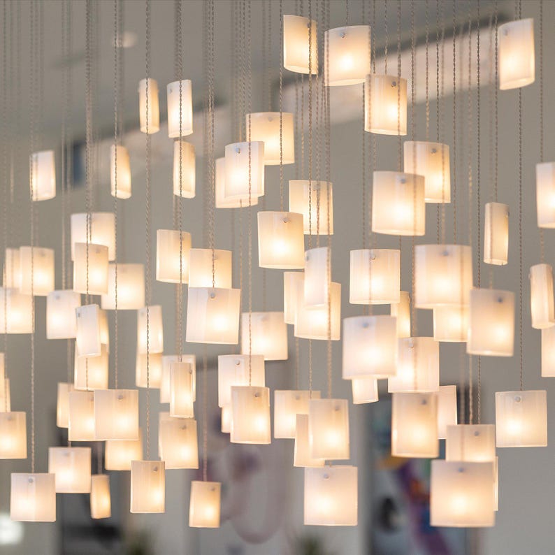 Modern Chandelier Dining Room Lighting, Modern Glass Pendant Light for Dine Lighting. This Art Glass Lighting is customized to your space image 5