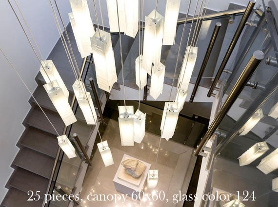 Modern Foyer Chandelier Designed Specially For High Ceiling Spaces Best As Staircase Lighting