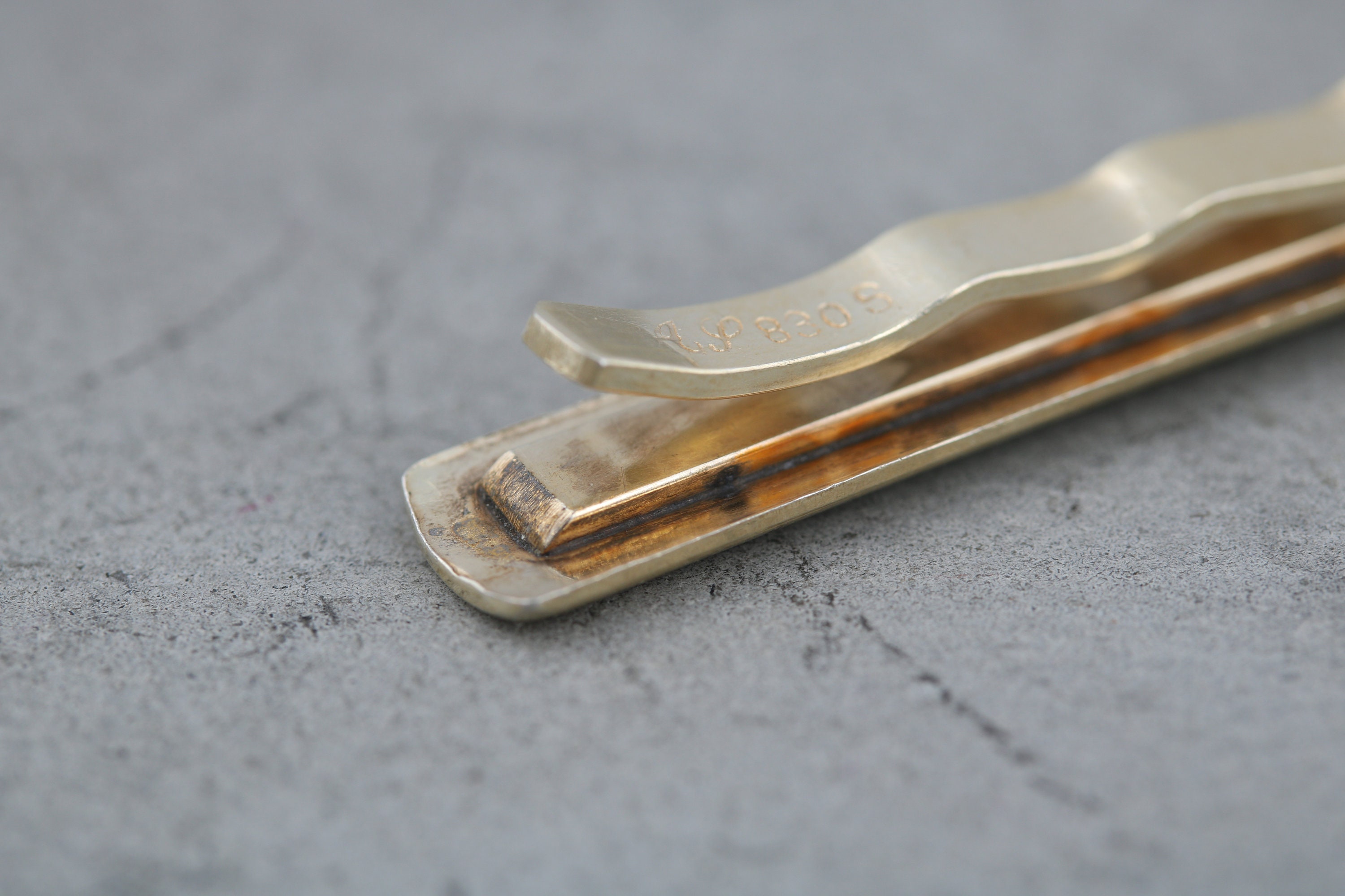 White tie clip AP. Gold plated silver 830. Scandinavian Etsy