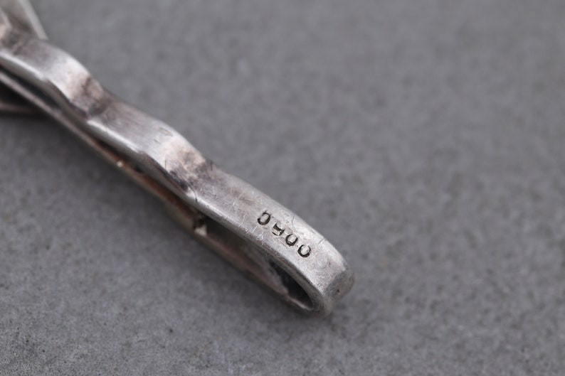 1980s Vintage gift for man Ethnic bird Traditional casual design Men/'s tie accessories Silver 900 Vietnamese tie clip