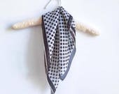 Vintage || Scarf || Brown & White || Quadrangular || Shawl || Polka Dot Scarf || Wrap || Women's Accessories