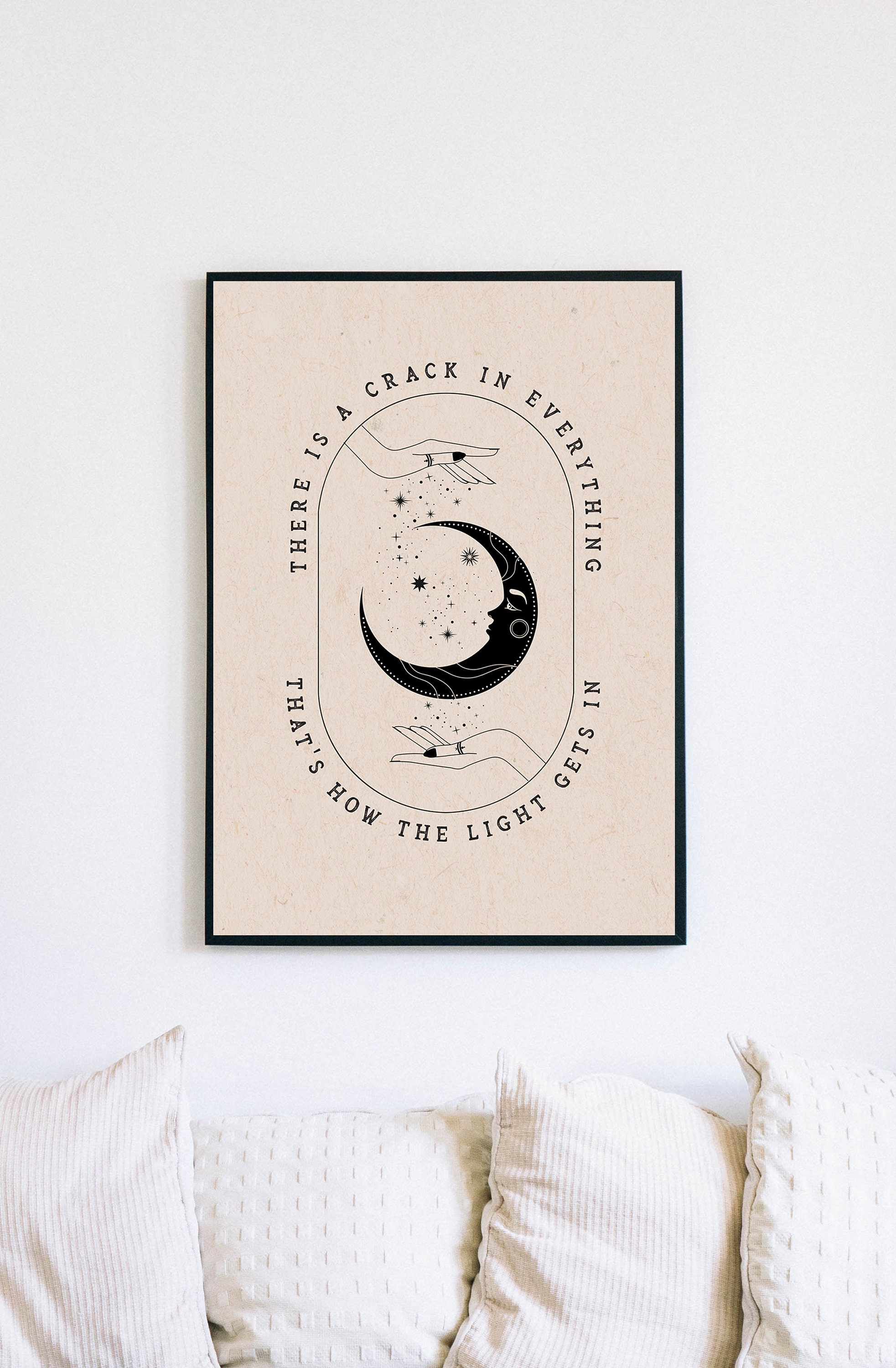 Inspirerende LIFE citaat Leonard Cohen citaat muur kunst