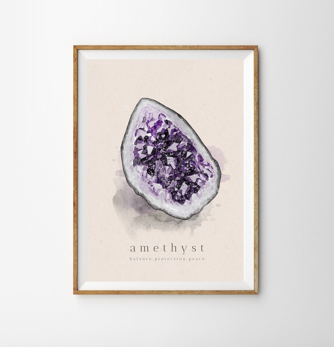 AMETHYST GEMSTONE Printable Wall Art Watercolour Purple - Etsy