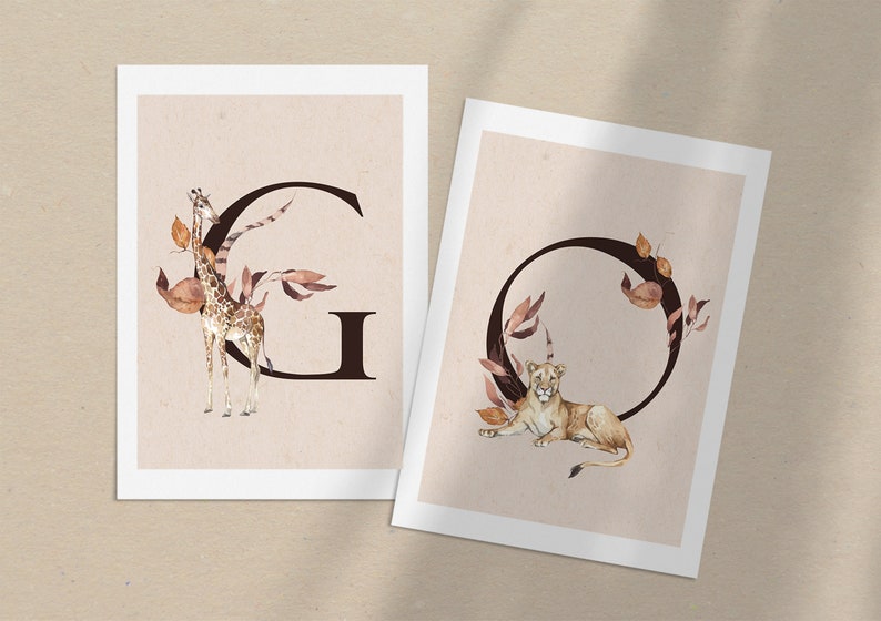 Nursery Decor Letter M poster Jungle room Safari Room Etsy