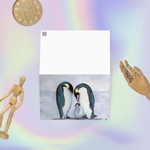 Wenskaart, pinguïnfamilie