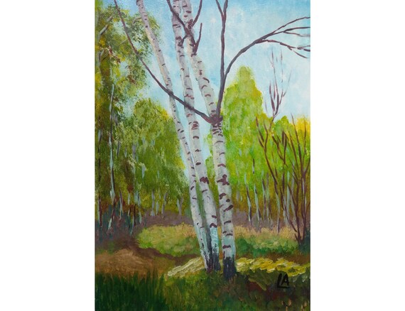 Spring. Gouache painting on textured paper 280gsm size 30 x 40 cm (12x16in). Original Handmade Painting | Contemporary Art | Colorful Art