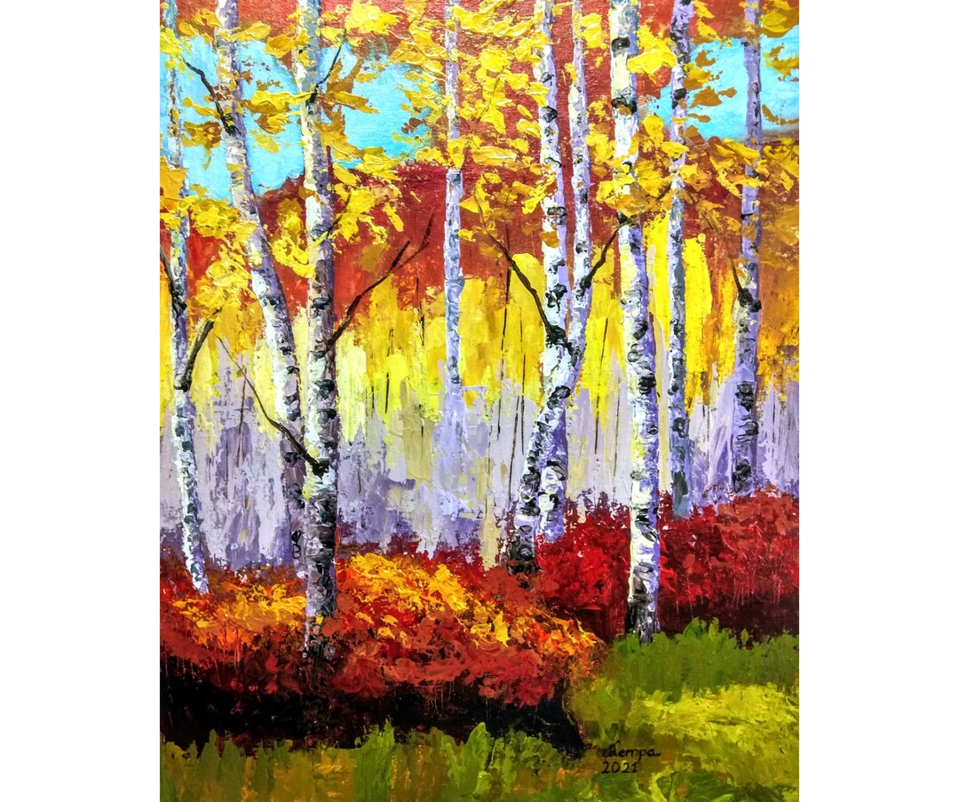Autumn Acrylic Painting Canvas Board 40x50cm 16 X 20 In. Etsy