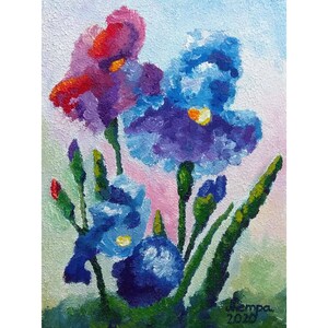 Flores de primavera / pintura acrílica / lienzo sobre cartón 40 x 50 cm (16 x 20 pulgadas) / Pintura original hecha a mano Arte de pared moderno / Flora floreciente