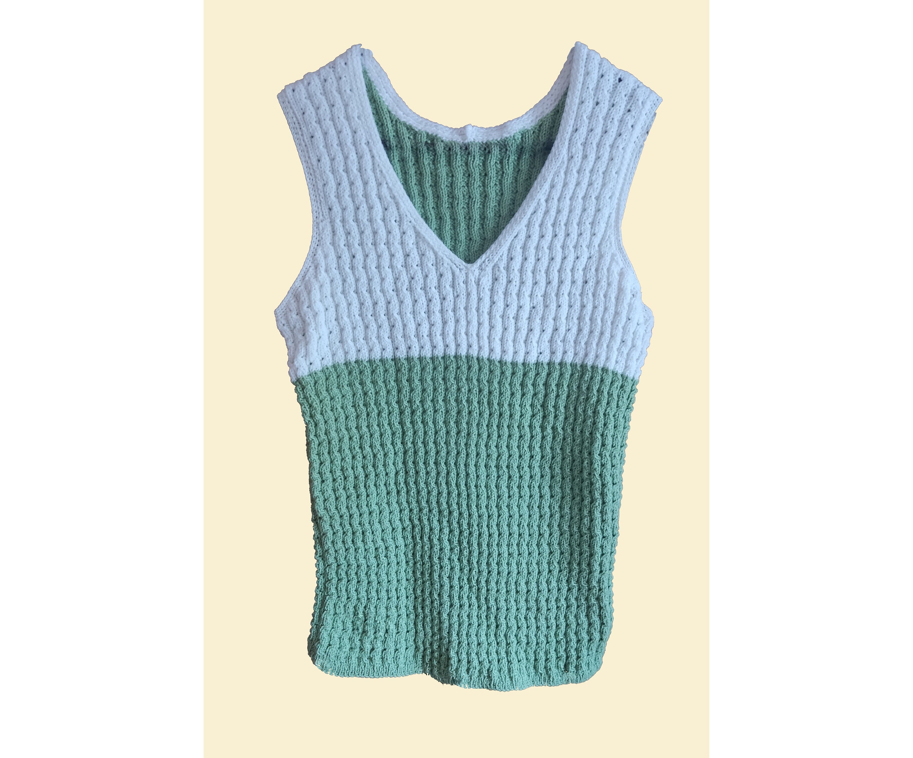 Vest, Sweater, Women Summer Knitted Vest, Size L-XL , Hand