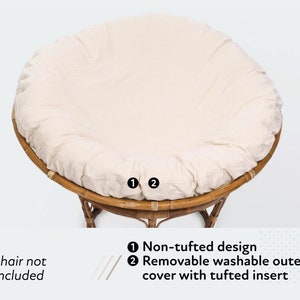 Coussin de chaise papasan personnalisé en coton bio avec housse lavable Ou couverture uniquement Toutes les tailles, formes et tissus sur demande image 6