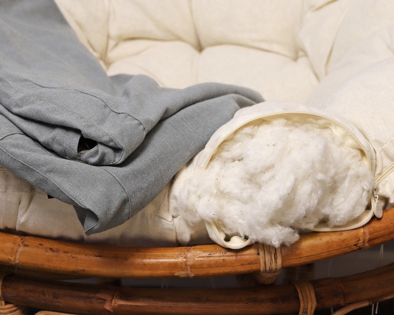 Coussin de chaise papasan personnalisé en coton bio avec housse lavable Ou couverture uniquement Toutes les tailles, formes et tissus sur demande image 5