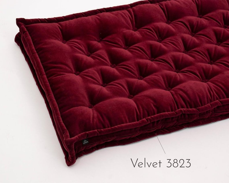 Custom Organic Cotton 4" Cushion | Tufted | Any Custom Size and Fabric ...