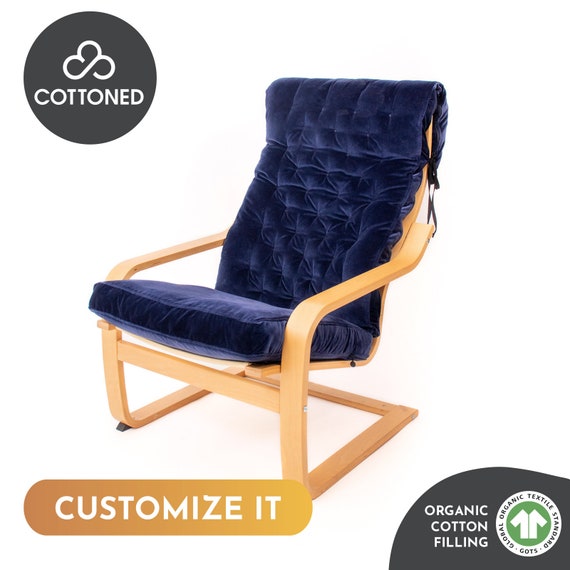 Custom Organic Cotton Poang Chair Cushion with Washable Seat