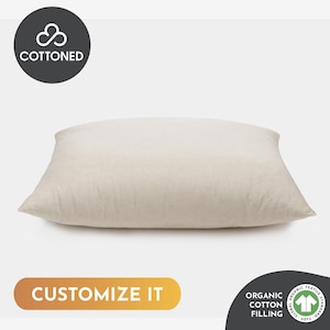 Cotton Pillow with 100% Organic Cotton Filling | GOTS Certified | Any Size on request
