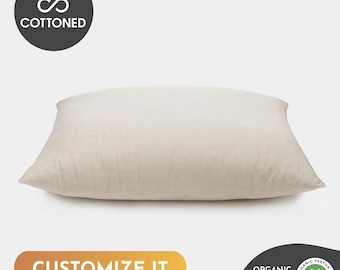 Cotton Pillow with 100% Organic Cotton Filling | GOTS Certified | Any Size on request
