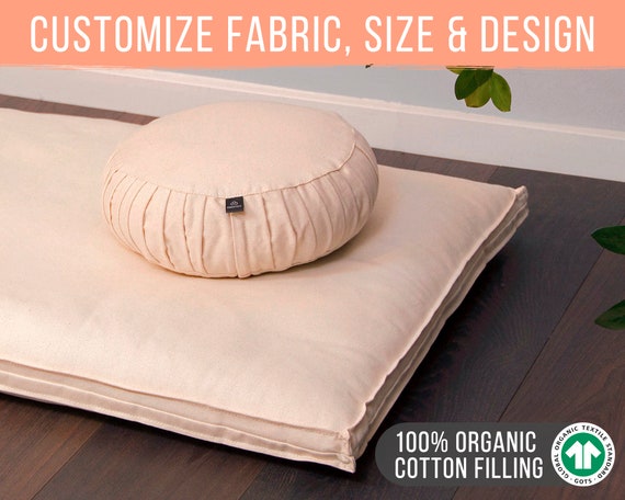 Cotton Filled Meditation Cushion Zafu Zabuton Any Custom Etsy
