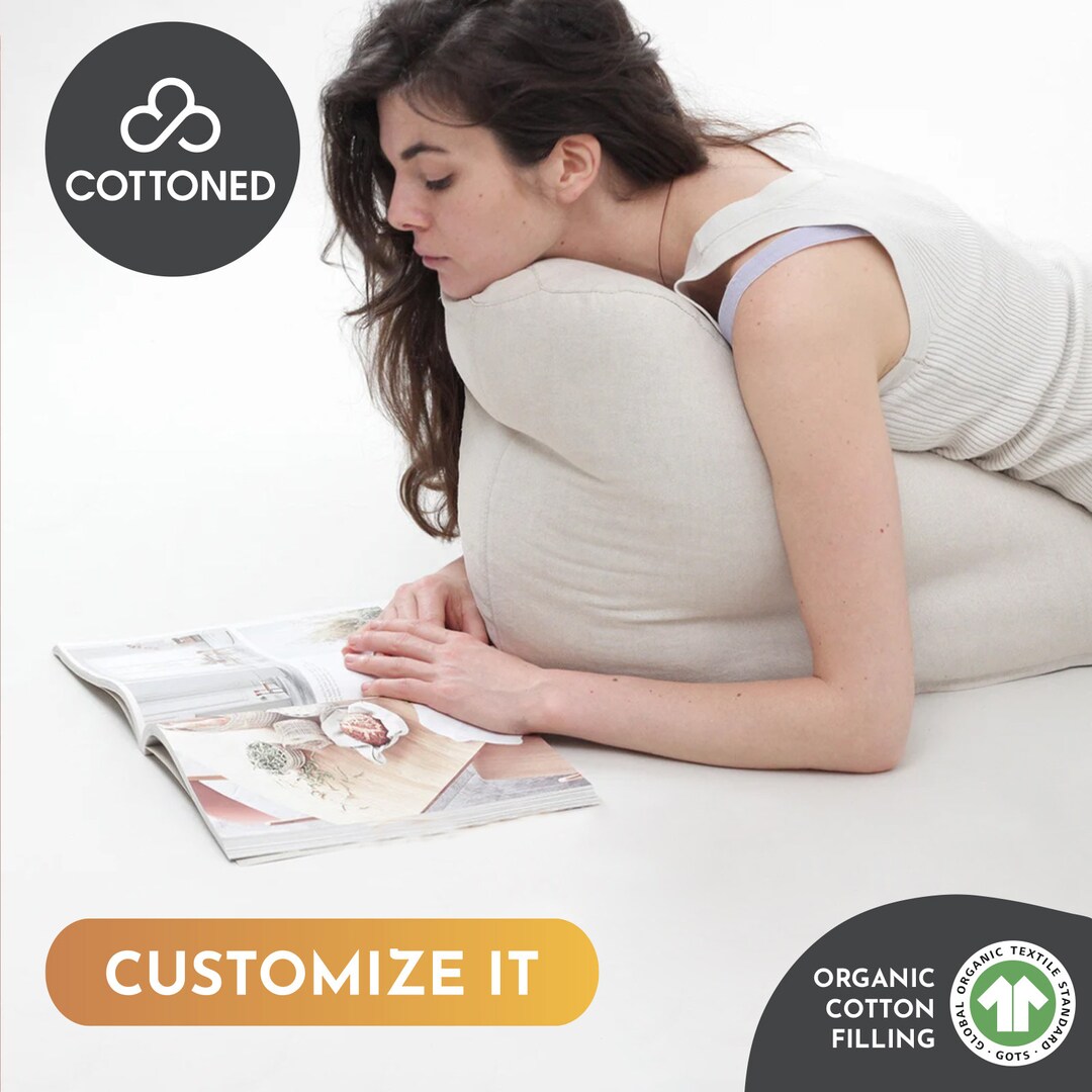 Custom Organic Reading Pillow With 100 Organic Cotton Filling Etsy