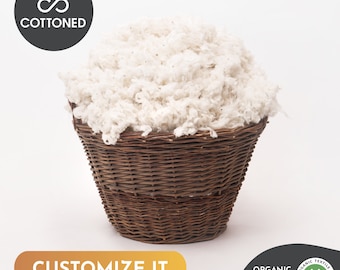 100% Organic Cotton Filling | GOTS Certified | Natural Stuffing | Perfect for DIY projects, Stuffing dolls, pillows, cushions | By the pound