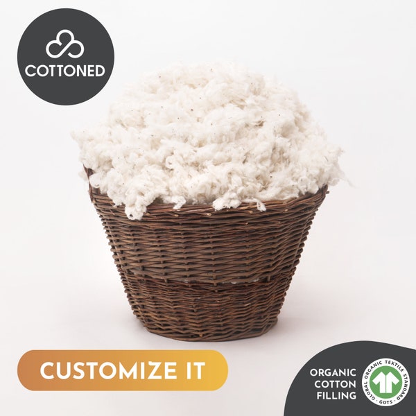 100% Organic Cotton Filling | GOTS Certified | Natural Stuffing | Perfect for DIY projects, Stuffing dolls, pillows, cushions | By the pound