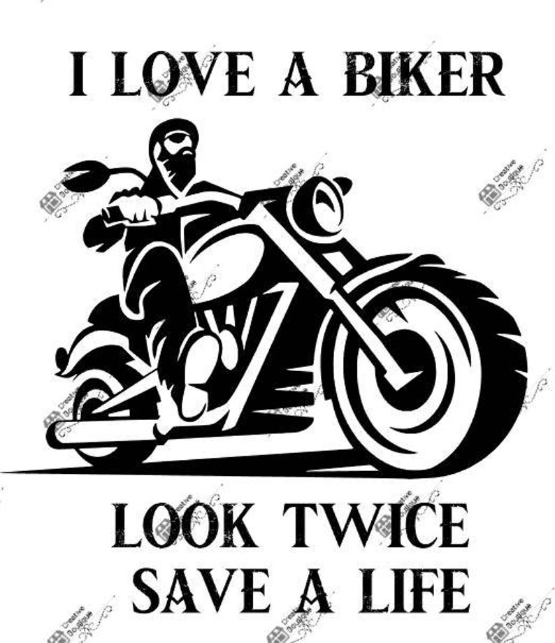 Look twice save a life biker motorcycle awareness decal Etsy