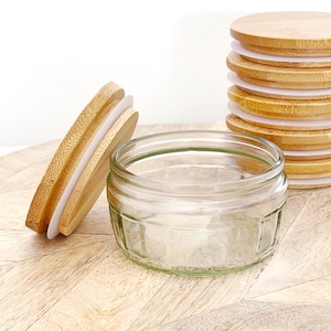 Airtight Bamboo Lids For Gu Lidl Aldi Dessert Pots - Upcycle Your Jars And Glass Pots - Storage Jar Lids - No Jar Included