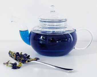 Small Clear Glass Infuser Teapot 400ml - For Loose Leaf Tea, Herbal And Fruit Infusions - Gift - Afternoon Tea - Teatime - Ritual - Me Time