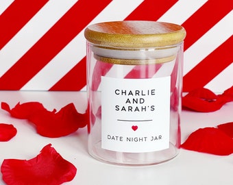 Personalised Date Night Jar - Romantic Gift For Someone Special - Personalised With Your Names - Wedding - Anniversary - Valentine's Day
