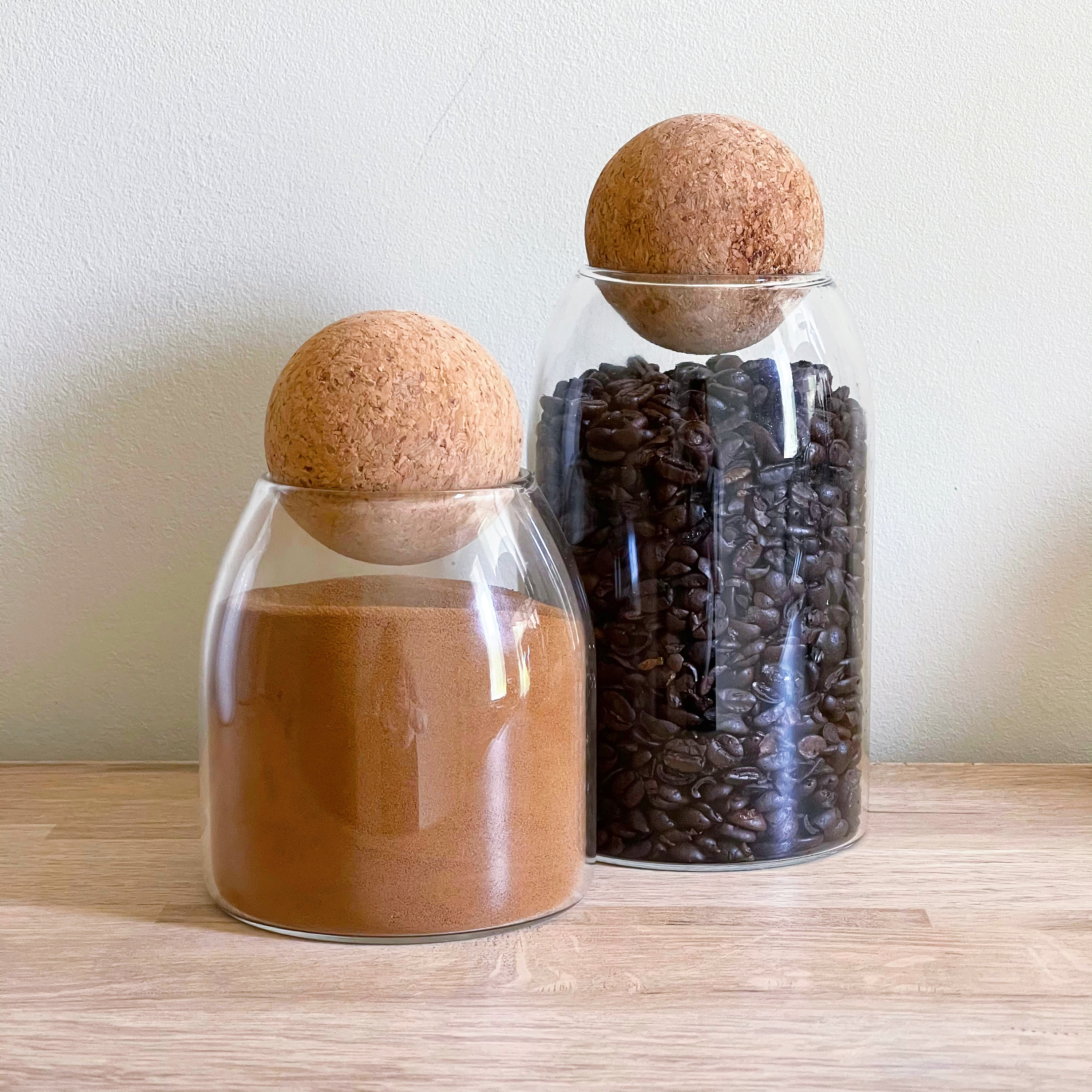 Cork Ball Glass Storage Jar With Optional Personalised White Etsy UK