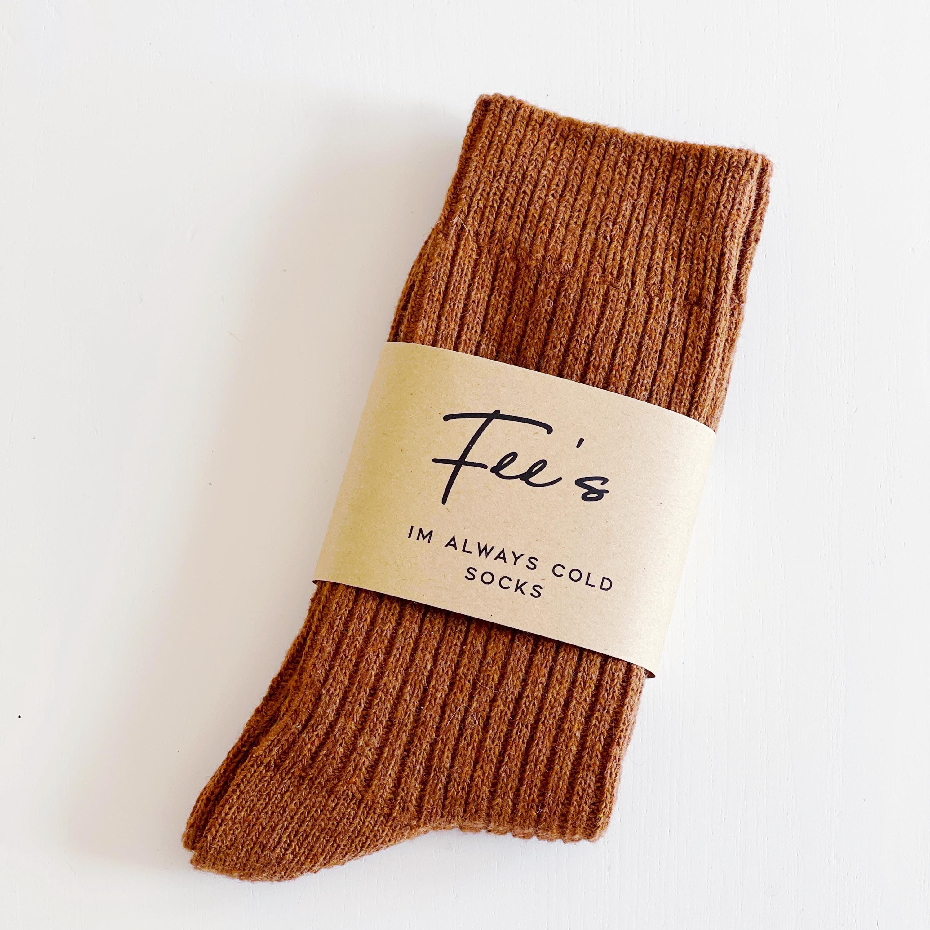Sticker Wool Sock Included Personalised Sock Gift - Choice of Colours - Chunky Winter Wool Socks ...