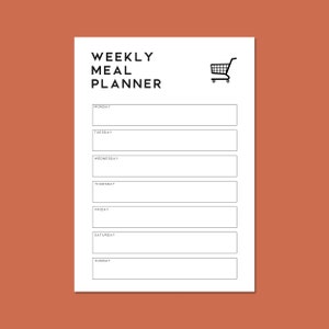 Printable Weekly Meal Planner - A4 - Minimalist Style - Plan Your Meals ...